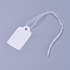白い長方形のジュエリーの値札  商品タグの文字列価格の紙の表示がある商品価格ラベル  長方形  ホワイト  23x13mm&nbsp;TOOL-C003-02