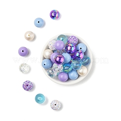 40個8スタイルアクリルビーズ  ラインストーン付き  ラウンド  ミックスカラー  19~20x18.5mm  穴：2.5~3mm&nbsp;OACR-FS0004-11
