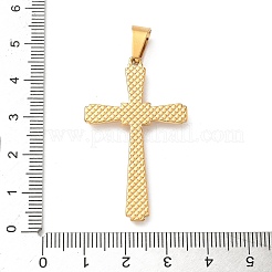 304ステンレスペンダント  イエス・キリストと花の十字架  イオンプレーティング（ip）  ゴールドカラー  43.5x26x3.5mm  穴：9.5x4.5mm&nbsp;STAS-H238-04B-G