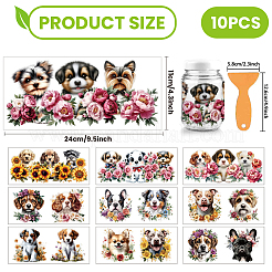 10枚 10スタイル PVC DIY 熱転写紙  UV昇華カップ用  犬  240x110mm  1個/スタイル&nbsp;DIY-WH0517-1076