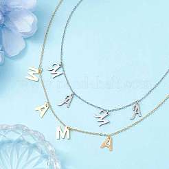Mother's Day 304 Stainless Steel Letter MAMA Pendant Necklace&nbsp;NJEW-JN04702