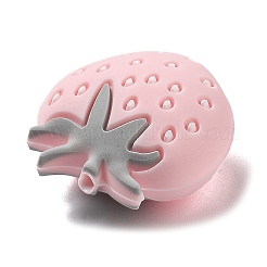 イチゴ食品グレードの環境に優しいシリコーン焦点ビーズ  ピンク  27x25x5mm  穴：2.3mm&nbsp;SIL-K003-01B