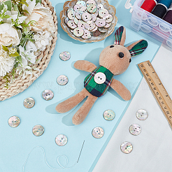 50Pcs Natural Shell Buttons&nbsp;BUTT-PH0001-88