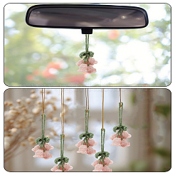2Pcs Lily of the Valley Kintting Cotton Wool Pendant Decorations&nbsp;HJEW-LP0002-93E