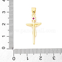 Brass Micro Pave Cubic Zirconia Pendants&nbsp;KK-S510-07G