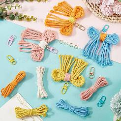 DIY Handmade Woven Cotton Bowknot Keychain Making Kits&nbsp;DIY-SC0028-14