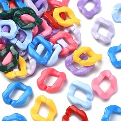 180 個 9 色のアクリルリンクリング  クイックリンクコネクタ  ねじれた菱形  カーブチェーン製作用  ミックスカラー  25.5x21x6mm  20個/カラー&nbsp;MACR-CJ0001-51