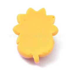 オペーク樹脂カボション  DIYアクセサリー用  クマと花  ゴールド  22.5x17.5x8mm&nbsp;RESI-I037-03