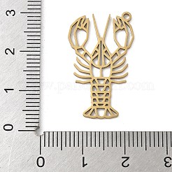 海のテーマ 201 ステンレススチールペンダント  レーザー切断  ゴールドカラー  ロブスター  27x16x1mm  穴：1.5mm&nbsp;STAS-G366-08G-01