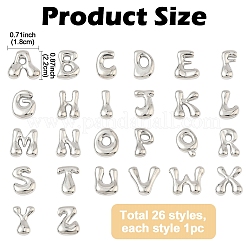 26個26スタイル真鍮ペンダント  文字a~zのチャーム  a～zの文字  22x18mm  1個/スタイル&nbsp;KK-YW0002-99