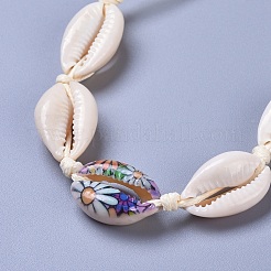 Adjustable Cowrie Shell Beaded Necklace and Bracelets Jewelry Sets&nbsp;SJEW-JS01019
