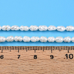 天然養殖淡水パールビーズ連売り  ライス  乳白色  4~6x3~4mm  穴：0.5mm  約35~36個/連  6.69~6.89''（17~17.5センチメートル）&nbsp;LS-PEAR-N012-02N-01