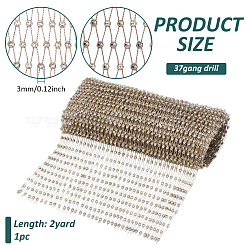 Polyester Elastic Rhinestone Fishnet Fabric&nbsp;DIY-WH0504-288C