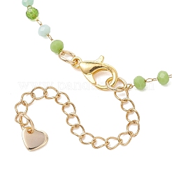 Round Handmade Glass Beaded Link Chain Bracelets for Women&nbsp;BJEW-JB13394
