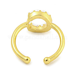 Rack Plating Brass Open Cuff Rings for Women&nbsp;RJEW-F162-01G-C