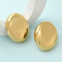 イオンプレーティング（IP）304ステンレススチール製スタッドピアス（女性用）  オーバル  18KGP本金メッキ  31x24mm&nbsp;EJEW-M089-08G