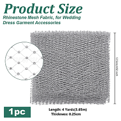 ラインストーンメッシュ生地  ウェディングドレスの衣服アクセサリー  ゲインボロ  125x2.5mm  4ヤード/個&nbsp;DIY-OC0015-21B