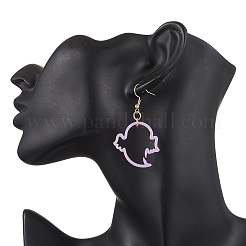 304ステンレススチールアクリルゴーストダングルイヤリング7組  ゴールドカラー  ミックスカラー  53x30mm&nbsp;EJEW-JE06541