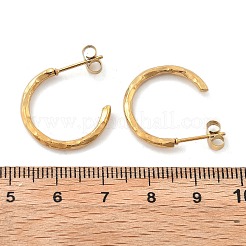 304ステンレススチールC字型スタッドピアス  イオンプレーティング（ip）  18KGP本金メッキ  20x2mm&nbsp;EJEW-R017-04G-01