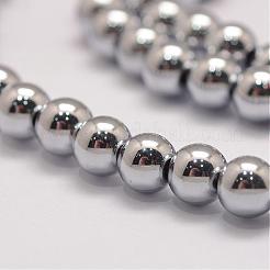Grade AA Magnetic Synthetic Hematite Bead Strands&nbsp;G-P258-05-8mm