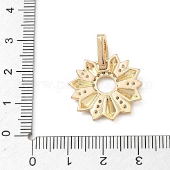 真鍮製マイクロパヴェキュービックジルコニアペンダント  花のチャーム  ゴールドカラー  透明  20x21.5x3mm  穴：7x2.5mm&nbsp;LS-KK-F939-02D-G