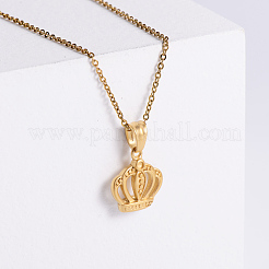 Vintage Style Stainless Steel Crown Pendant Necklaces&nbsp;SF4689