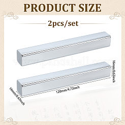 鉄製のペーパーウェイト  書道用品  長方形  プラチナ  120x16x16mm  2個/セット&nbsp;OFST-WH0816-004B