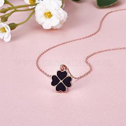 Four Leaf Clover Pendant Necklace Sterling 925 Silver Lucky Four Leaf Clover Necklace Adjustable Temperature-sensitive Color Changing Pendant Necklaces Jewelry Gift for Women&nbsp;JN1087A