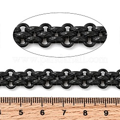 304ステンレスメッシュチェーン  溶接されていない  スプールで  PVD真空メッキ  長持ちメッキ  ブラック  10x4.5mm&nbsp;CHS-K024-07A-EB