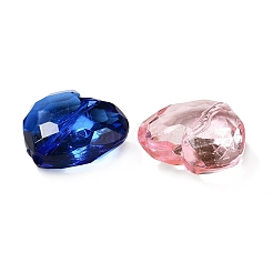 透明なアクリルビーズ  ハート  ミックスカラー  25x29x13mm  穴：3mm  93個/ 500g&nbsp;MACR-C014-01B