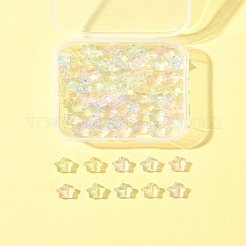 70色ベーキングペイント透明ガラスビーズ連売り7個  スター  ミックスカラー  8x8x4mm  穴：0.8mm  10個/カラー&nbsp;DGLA-FS0001-10