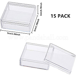 プラスチックビーズ収納ケース  正方形  透明  5x5x2cm  内径：4.5x4.5のCM  15個/箱&nbsp;CON-BC0005-56B