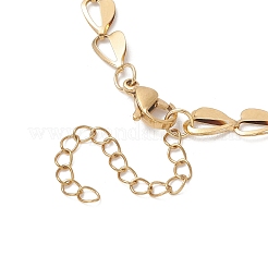 2Pcs 2 Colors 304 Stainless Steel Heart Link Chain Bracelets for Women&nbsp;BJEW-JB13368