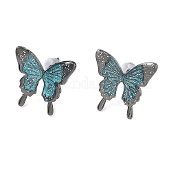 Butterfly Brass Stud Earrings for Women&nbsp;EJEW-F404-01B