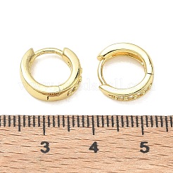 真鍮製マイクロパヴェキュービックジルコニアフープピアス  鉛フリー＆カドミウムフリー  ラックめっき  長持ちメッキ  18KGP本金メッキ  11.5x12.5x3.5mm&nbsp;KK-CBA98BA-10G