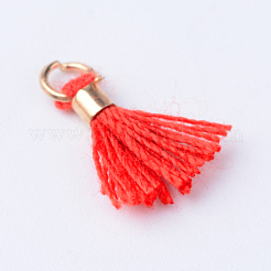 Polycotton(Polyester Cotton) Tassel Charms Decorations&nbsp;X-OCOR-S102-M