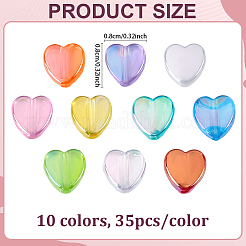 350Pcs 10 Colors Eco-Friendly Transparent Acrylic Beads&nbsp;OACR-ME0001-08