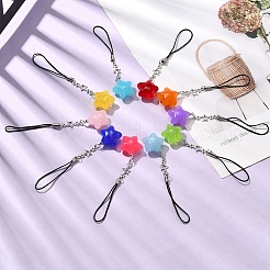 スターアクリルモバイルストラップ  ミックスカラー  11.5cm  10個/セット&nbsp;HJEW-YW00030