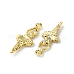 真鍮チャーム  カドミウムフリー＆鉛フリー  バレエの魅力  24KGP本金メッキ  18.5x7x1.7mm  穴：1.2mm&nbsp;KK-O143-02G
