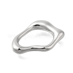 304ステンレススチールリンクリング  不規則な楕円形のリンク  ステンレス鋼色  24x17.5x4mm&nbsp;STAS-D192-11P