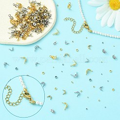 304ステンレススチールスペーサービーズ＆ボールチープセット  ミックスカラー  2x1mm  穴：1mm  300個/セット&nbsp;STAS-CJ0002-55