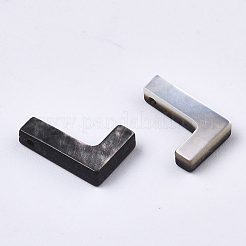 天然な黒リップシェルビーズ  トップドリルビーズ  文字L  L：10x6.5x2.5mm  穴：0.6mm&nbsp;LS-SSHEL-S265-001L