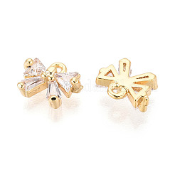 Brass Pave Clear Cubic Zirconia Pendants&nbsp;KK-T077-46G