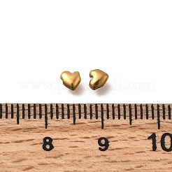 304ステンレススチールビーズ  イオンプレーティング（ip）  ハート  ゴールドカラー  3x3.5x2mm  穴：0.7mm&nbsp;STAS-Z160-09G-03