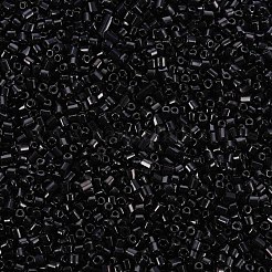 ガラス竹ビーズ  不透明色  ブラック  2.5~3x2mm  穴：0.9mm  約15000個/ポンド&nbsp;SEED-S032-14A-49