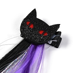 ハロウィンヘッドギア  猫の装飾的なかつらヘアピン  パーティーヘアデコレーション  カラフル  390mm&nbsp;PHAR-H065-04