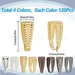 真鍮スナップオンベイル480色4個  無鉛の  ミックスカラー  11x4mm  120個/カラー&nbsp;KK-SP0002-23