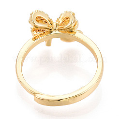 Bowknot Brass Micro Pave Cubic Zirconia Cup Peg Ring Settings&nbsp;LS-KK-N274-25G