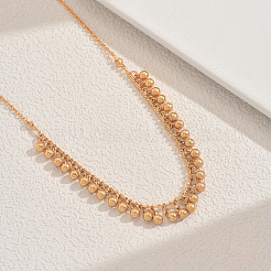 Minimalist Iron Round Bead Tassel Cable Chain Necklaces for Daily Wear and Casual Outings&nbsp;NK4328