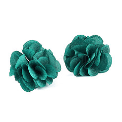 ポリエステル生地の花  女の子の女性のためのDIYのヘッドバンドフラワーアクセサリーウェディングヘアアクセサリー  ダークシアン  32~38mm&nbsp;FIND-ZX004-11-12